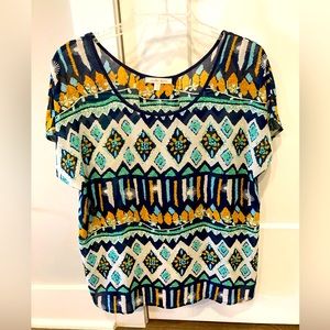 Colorful oversized blouse from local boutique